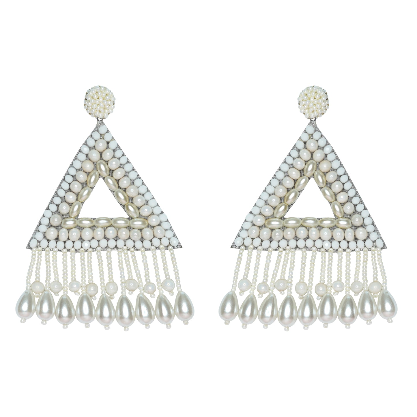 White triangle Drop earrings