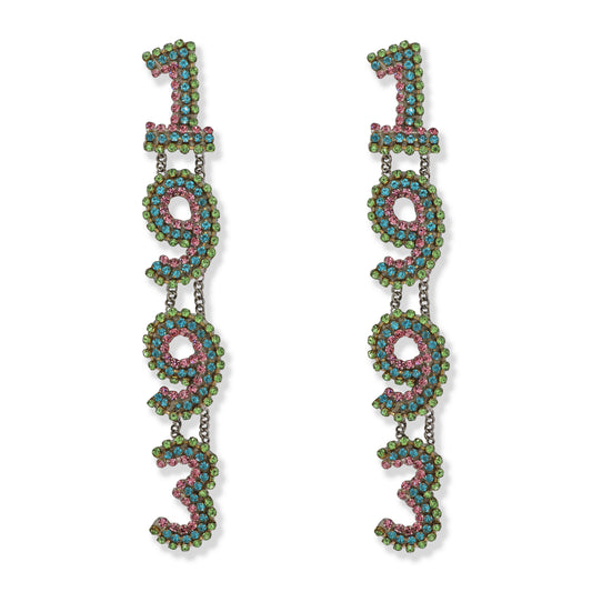 Rhinestone Birthday earrings