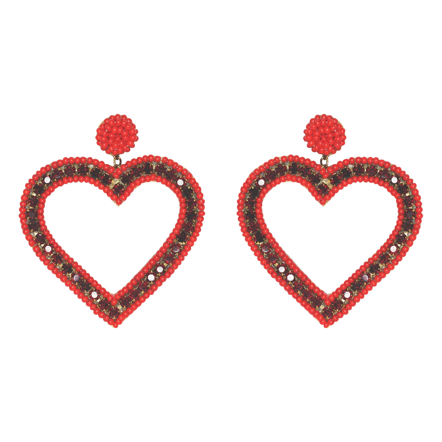 Cut-work Heart Earrings