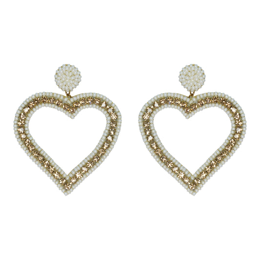 Cut-work Heart Earrings