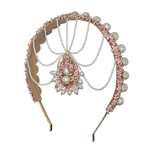 Pink Amaara Headband with Pearls